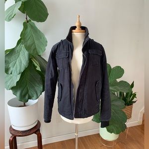 90’s Vintage All-Sons distressed black cotton jacket coat